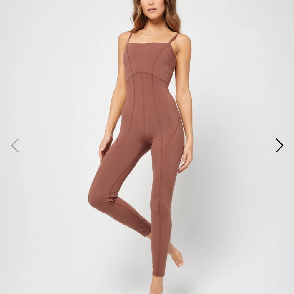 Lspace Go the Distance Jumpsuit Yoga Active Full Length Jumpsuit Brown